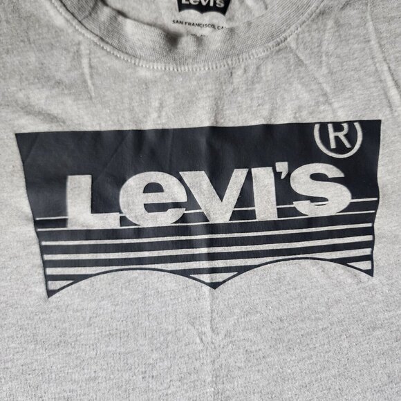 Levi's Short Sleeve Logo Tee Gray Black Youth Boys XL - Picture 2 of 3